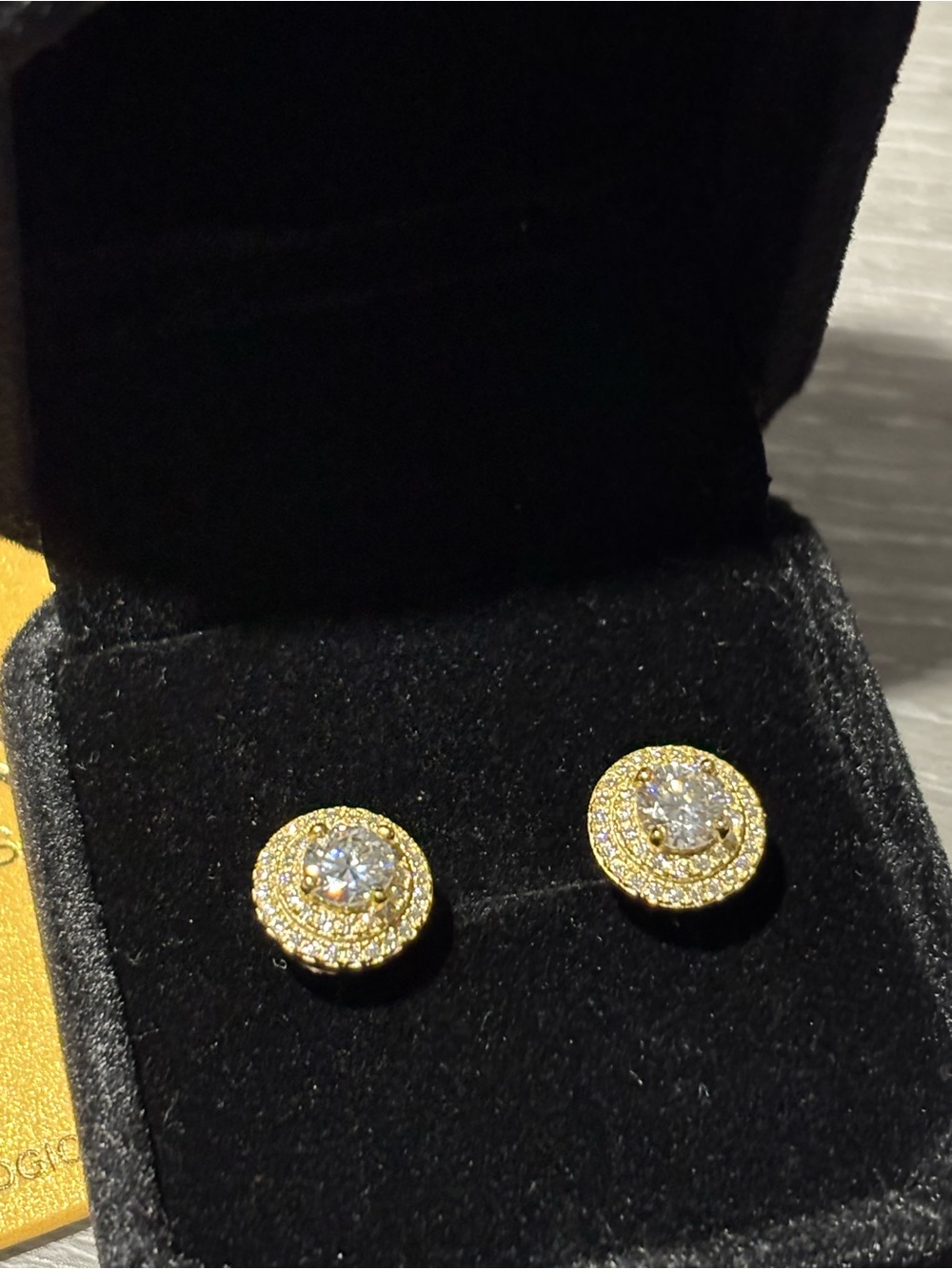 Brand New Custom VVS Moissanite Double Halo Stud Earrings 925 Silver